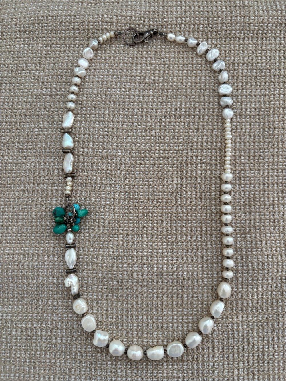 Sundance Freshwater Pearl Necklace with Turquoise Accent